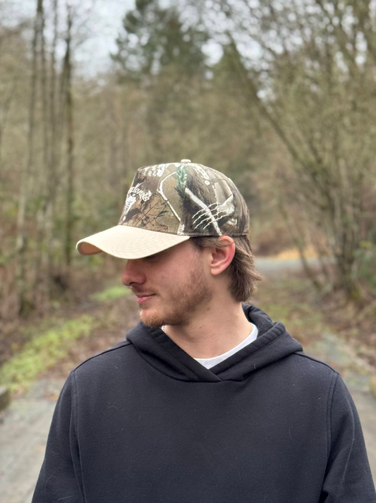 Hat with the Cat worn outdoors in forest setting 